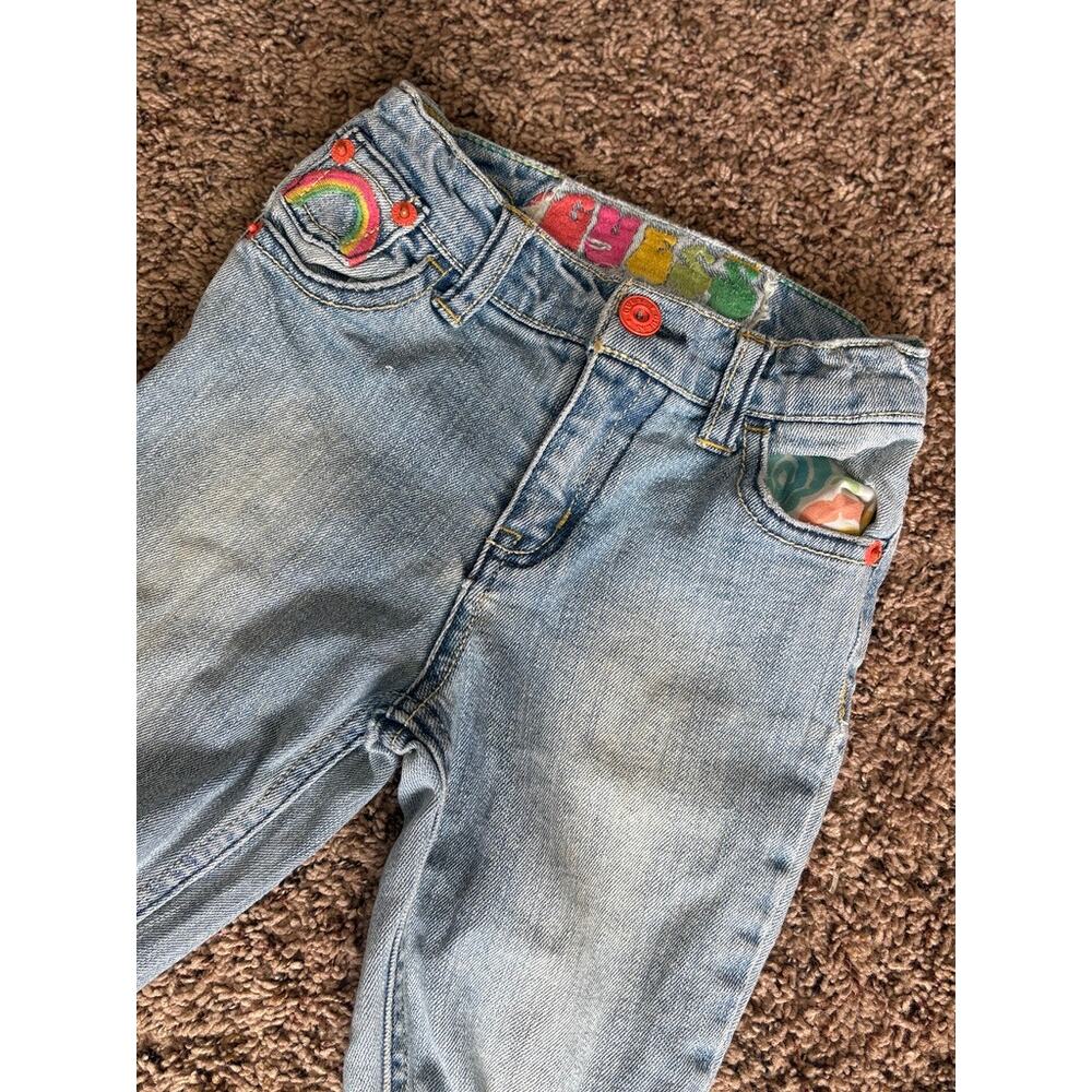 Vintage Guess Kids Denim Jeans Size 4 Blue 90s Retro Triangle Logo High Waist